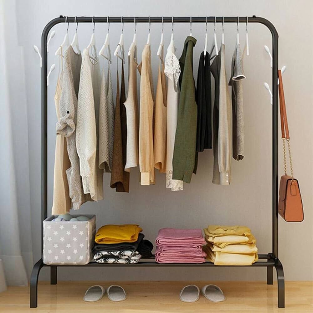 Heavy-Duty Clothes Rack with Shelf | 150x110x40 cm